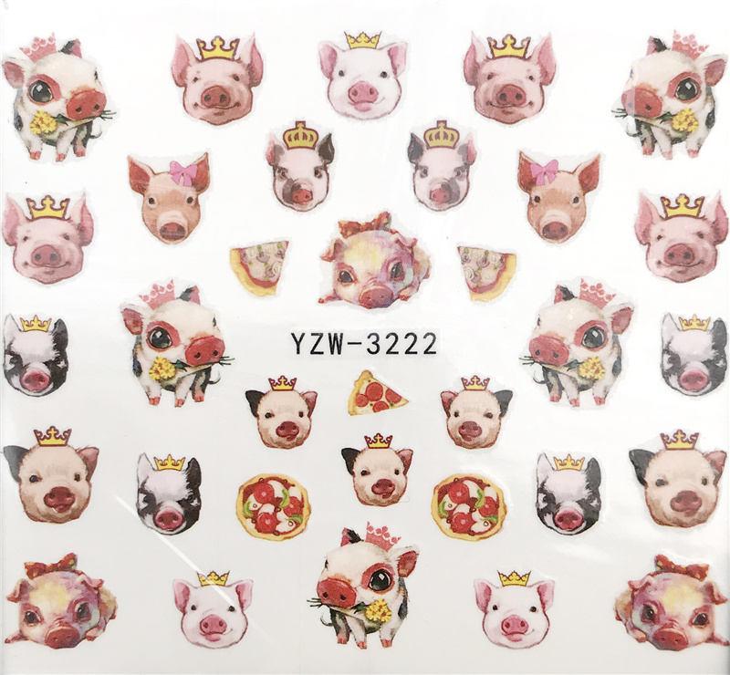 Flower Animal Designs Water Transfer Sticker Nail Art Decals Fashion Wraps Tips Manicure Tools Nail Watermark Decals iridescent Decoration Nail Self-Adhesive Decals Nail Stickers Water Transfer Fresh Nail Decals for Nail Art Stevvex