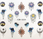Flower Animal Designs Water Transfer Sticker Nail Art Decals Fashion Wraps Tips Manicure Tools Nail Watermark Decals iridescent Decoration Nail Self-Adhesive Decals Nail Stickers Water Transfer Fresh Nail Decals for Nail Art Stevvex