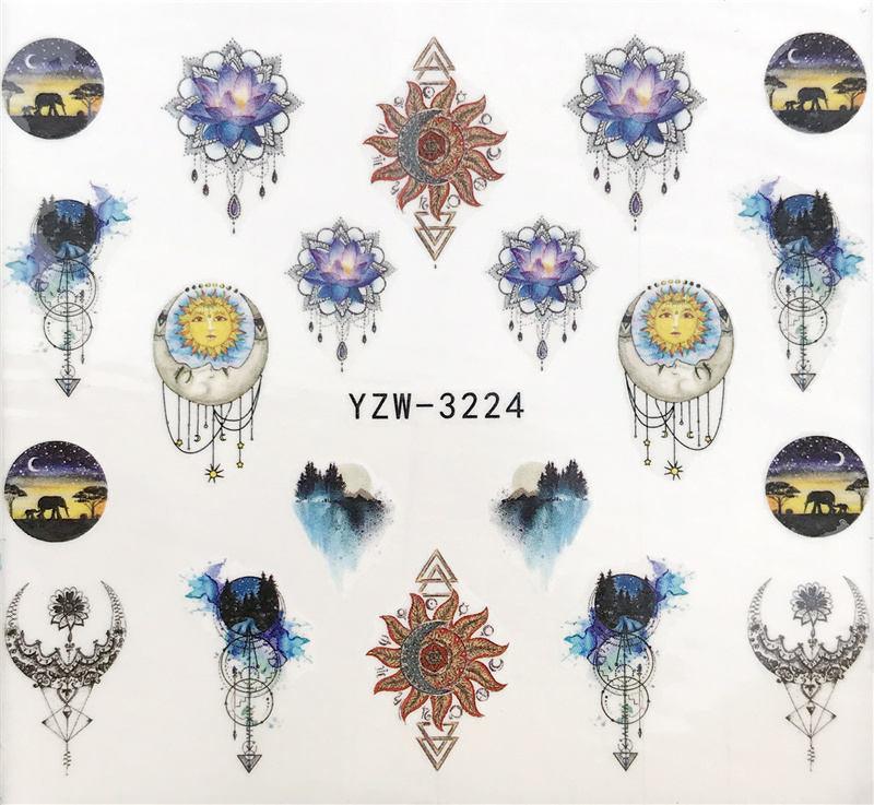 Flower Animal Designs Water Transfer Sticker Nail Art Decals Fashion Wraps Tips Manicure Tools Nail Watermark Decals iridescent Decoration Nail Self-Adhesive Decals Nail Stickers Water Transfer Fresh Nail Decals for Nail Art Stevvex