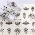 Flower Animal Designs Water Transfer Sticker Nail Art Decals Fashion Wraps Tips Manicure Tools Nail Watermark Decals iridescent Decoration Nail Self-Adhesive Decals Nail Stickers Water Transfer Fresh Nail Decals for Nail Art Stevvex