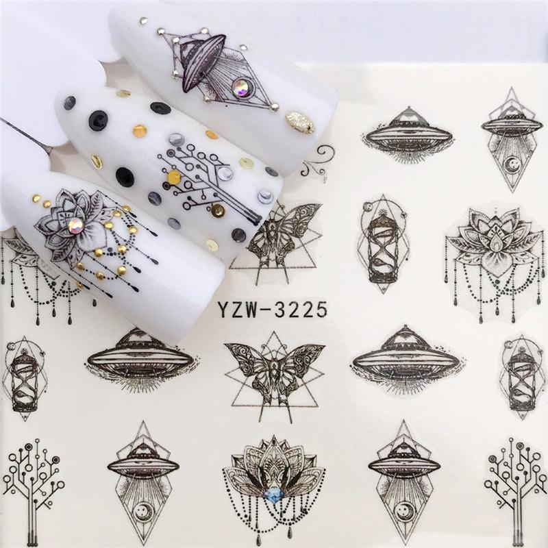 Flower Animal Designs Water Transfer Sticker Nail Art Decals Fashion Wraps Tips Manicure Tools Nail Watermark Decals iridescent Decoration Nail Self-Adhesive Decals Nail Stickers Water Transfer Fresh Nail Decals for Nail Art Stevvex