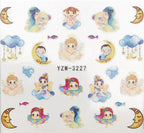 Flower Animal Designs Water Transfer Sticker Nail Art Decals Fashion Wraps Tips Manicure Tools Nail Watermark Decals iridescent Decoration Nail Self-Adhesive Decals Nail Stickers Water Transfer Fresh Nail Decals for Nail Art Stevvex