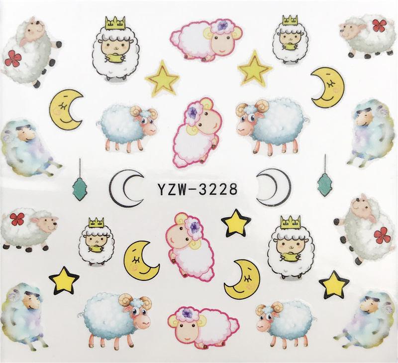 Flower Animal Designs Water Transfer Sticker Nail Art Decals Fashion Wraps Tips Manicure Tools Nail Watermark Decals iridescent Decoration Nail Self-Adhesive Decals Nail Stickers Water Transfer Fresh Nail Decals for Nail Art Stevvex