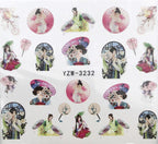 Flower Animal Designs Water Transfer Sticker Nail Art Decals Fashion Wraps Tips Manicure Tools Nail Watermark Decals iridescent Decoration Nail Self-Adhesive Decals Nail Stickers Water Transfer Fresh Nail Decals for Nail Art Stevvex