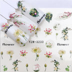 Flower Animal Designs Water Transfer Sticker Nail Art Decals Fashion Wraps Tips Manicure Tools Nail Watermark Decals iridescent Decoration Nail Self-Adhesive Decals Nail Stickers Water Transfer Fresh Nail Decals for Nail Art Stevvex