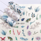 Flower Animal Designs Water Transfer Sticker Nail Art Decals Fashion Wraps Tips Manicure Tools Nail Watermark Decals iridescent Decoration Nail Self-Adhesive Decals Nail Stickers Water Transfer Fresh Nail Decals for Nail Art Stevvex