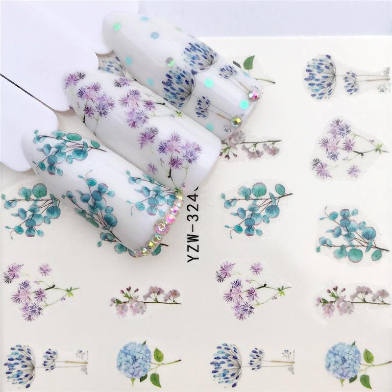 Flower Animal Designs Water Transfer Sticker Nail Art Decals Fashion Wraps Tips Manicure Tools Nail Watermark Decals iridescent Decoration Nail Self-Adhesive Decals Nail Stickers Water Transfer Fresh Nail Decals for Nail Art Stevvex