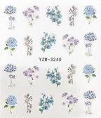 Flower Animal Designs Water Transfer Sticker Nail Art Decals Fashion Wraps Tips Manicure Tools Nail Watermark Decals iridescent Decoration Nail Self-Adhesive Decals Nail Stickers Water Transfer Fresh Nail Decals for Nail Art Stevvex