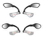 Stainless Steel Bicycle Lens Mirror Handlebar Side Safety Rear View Mirror Road Bike Cycling Rearview Mirrors Blast-Resistant Adjustable Bike Rearview Mirror With Large Lens Bicycle Mirrors For Handlebars