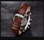 Classic Rectangle Waterproof Case Vintage Design Luxury Watches Leather Strap Business Casual Analog Wrist Watch For Men Stevvex