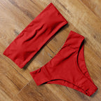 Top Swimsuit Push Up Bikini Set Women's Crop Top High Waist Swimsuit Sport High Cut Bikini Set Two Piece Bathing Suits High Waist Solid Bathing Suit Summer Swimwear Women Beachwear Stevvex