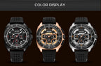 Elegant Sport Mens Watches Modern Luxury Silicone Band Waterproof Fashion Quartz Luminous Unique Design Wristwatch For Man Stevvex