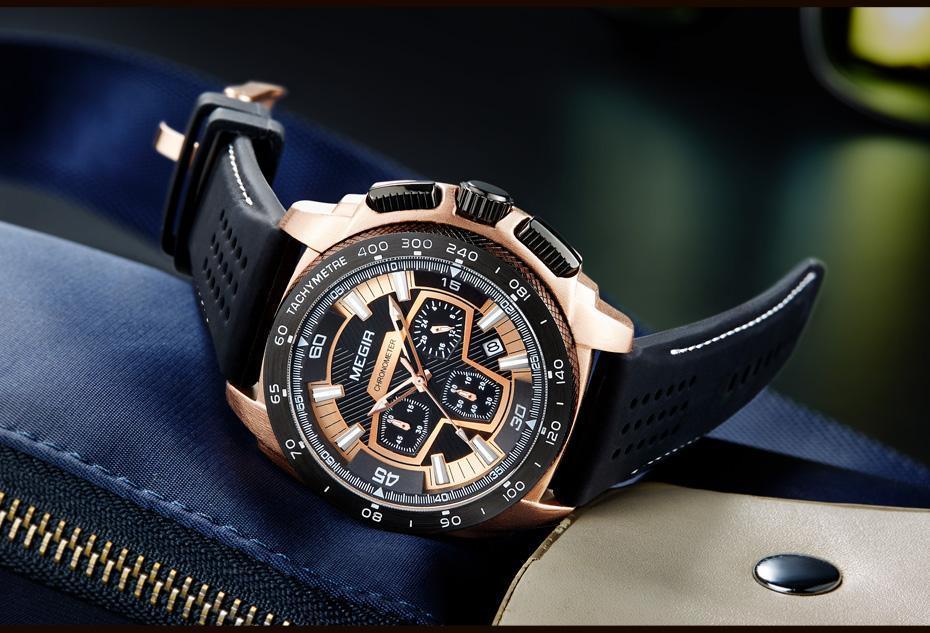 Elegant Sport Mens Watches Modern Luxury Silicone Band Waterproof Fashion Quartz Luminous Unique Design Wristwatch For Man Stevvex