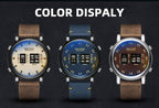 New Military Sport Watches Luxury Brown Leather Strap Quartz Wrist Watch Stylish Roller Watch For Men Stevvex