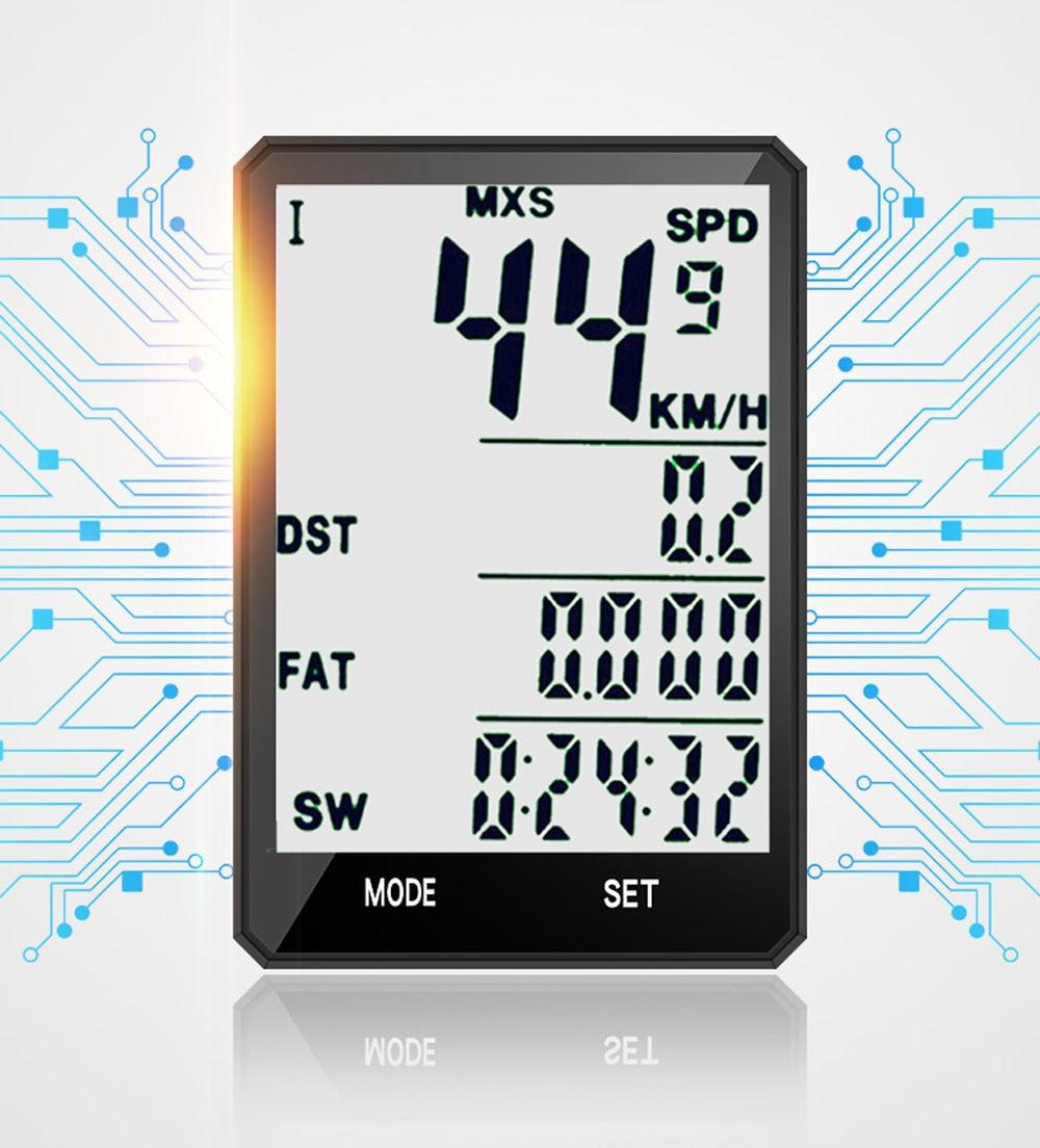 Waterproof Bicycle Computer Wireless And Wired Bike Cycling Odometer Stopwatch Speedometer Bicycle Speedometer With LCD Display 20 Functions And Automatic Wake-up Stevvex