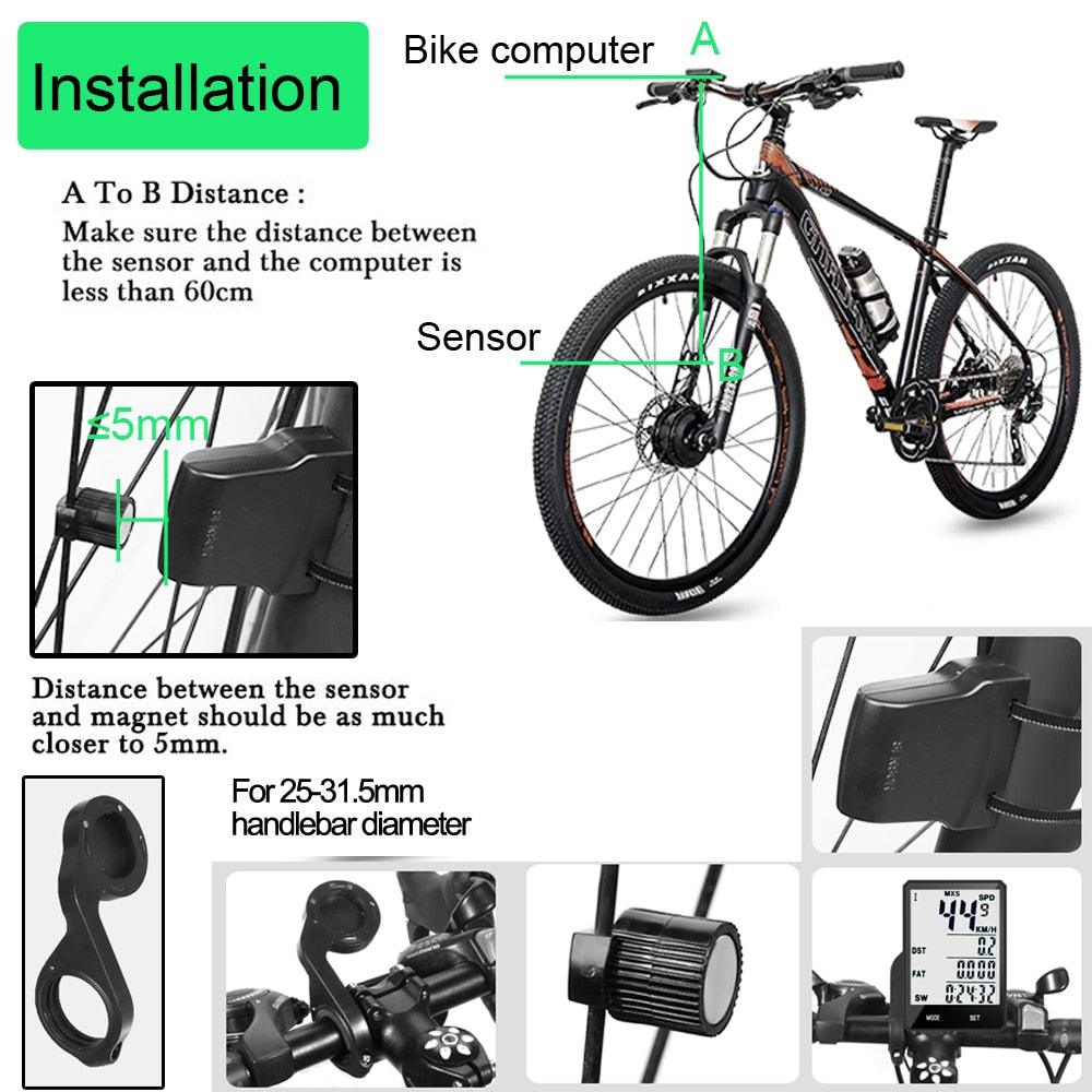 Waterproof Bicycle Computer Wireless And Wired Bike Cycling Odometer Stopwatch Speedometer Bicycle Speedometer With LCD Display 20 Functions And Automatic Wake-up Stevvex