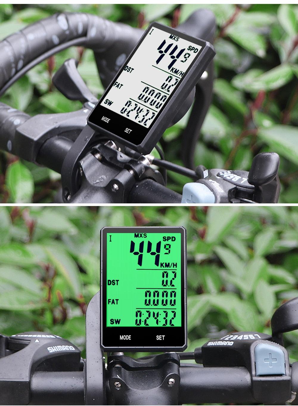 Waterproof Bicycle Computer Wireless And Wired Bike Cycling Odometer Stopwatch Speedometer Bicycle Speedometer With LCD Display 20 Functions And Automatic Wake-up Stevvex