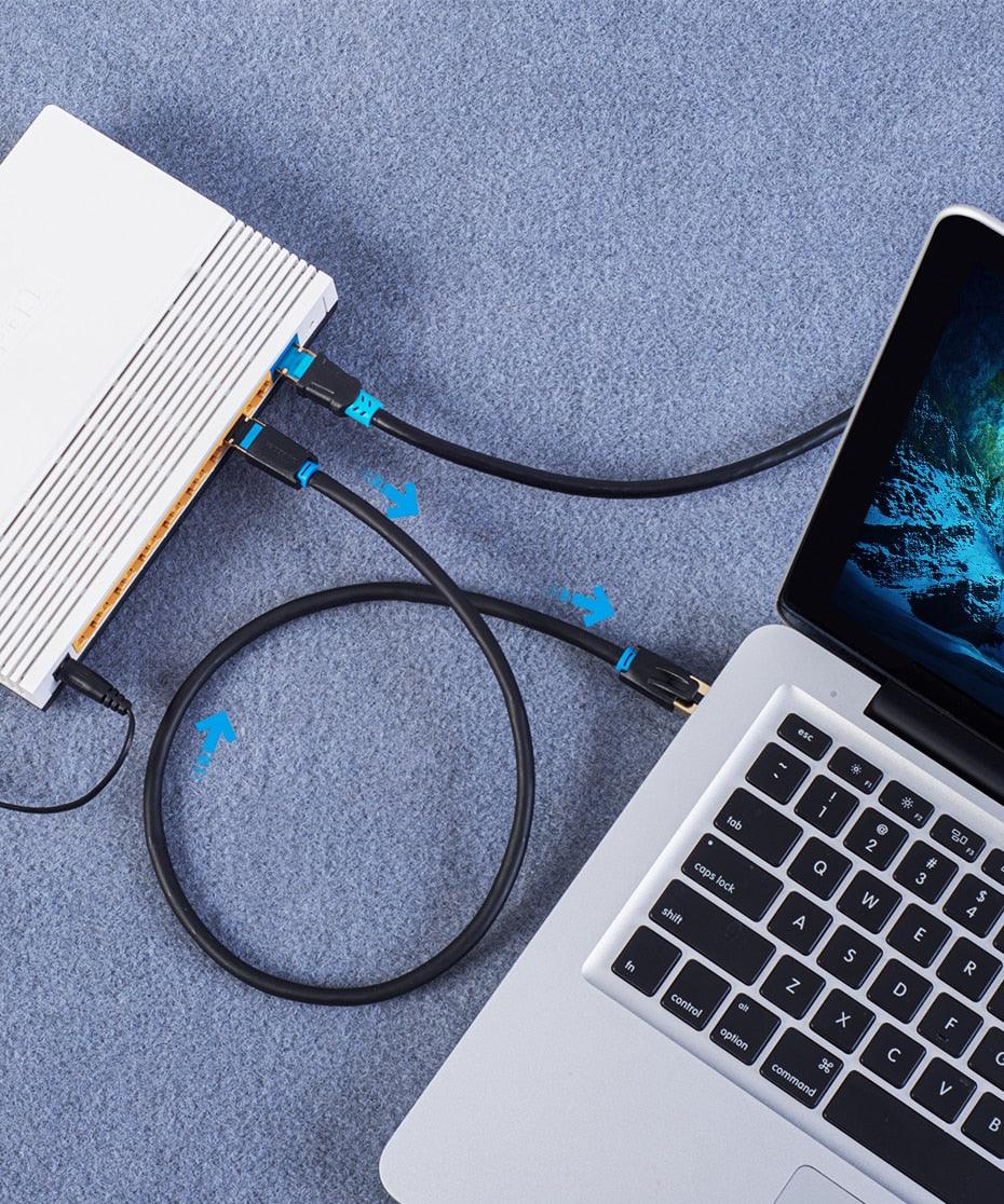 Cat8 Ethernet Cable SSTP 40Gbps 2000MHz RJ45 Network Lan Patch Cord Internet Network LAN Wire Cables with Gold Plated RJ45 Connector For Router Modem Laptop Gaming Stevvex
