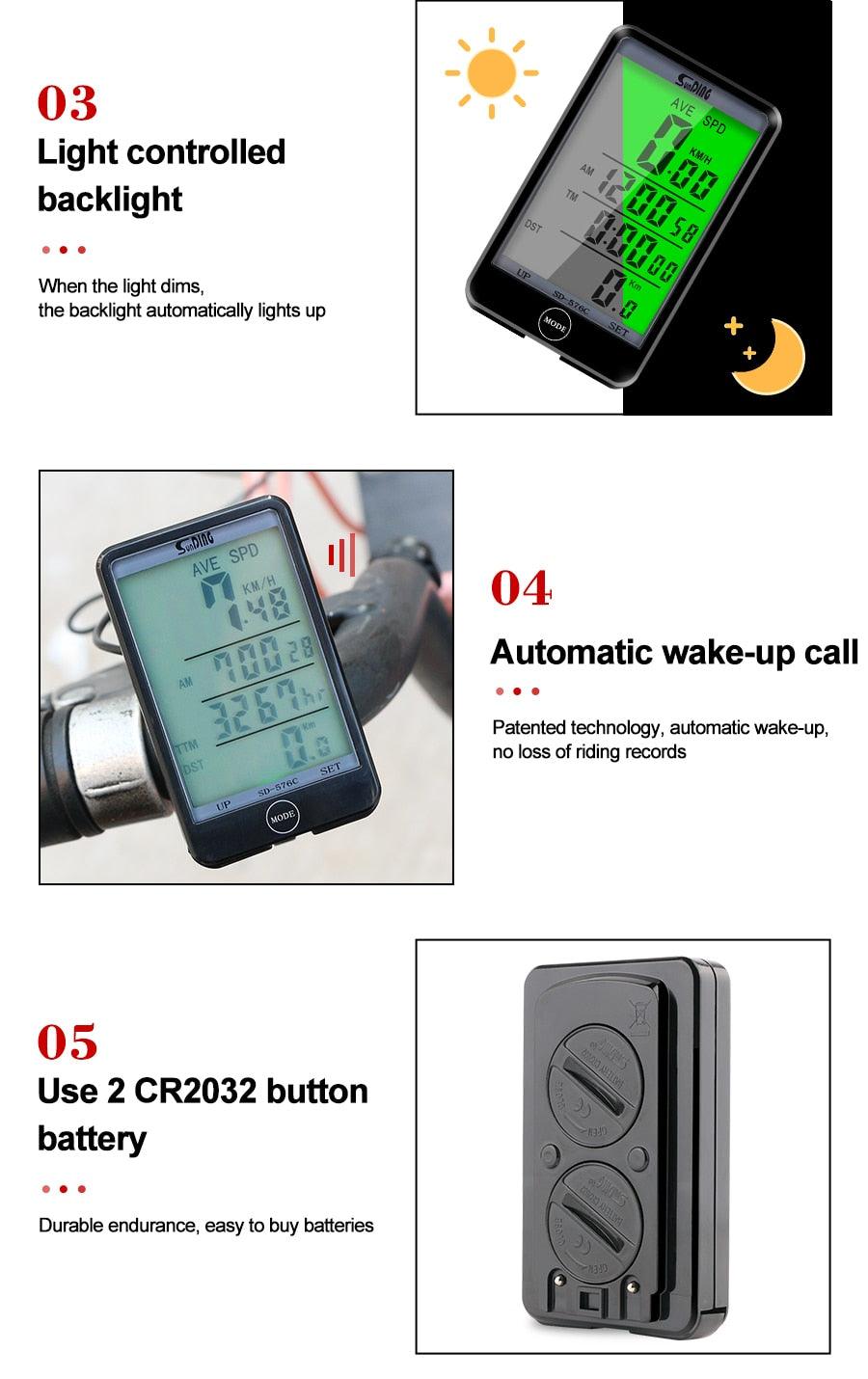 Wireless Bike Computer Wired Cycling Bike Speedometer Odometer Stopwatch Waterproof Bicycle Waterproof Speedometer With Digital LCD Display For Outdoor Cycling And Fitness Multi-Function Gifts For Bikers Stevvex