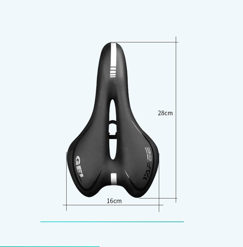 Breathable Silicone Cushion Seat PU Leather Surface Silica Filled Gel Comfortable Shockproof Bicycle Saddle Padded Professional Waterproof Road Bike Saddle For Men Stevvex