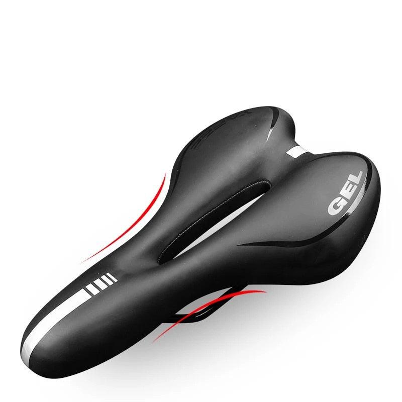 Breathable Silicone Cushion Seat PU Leather Surface Silica Filled Gel Comfortable Shockproof Bicycle Saddle Padded Professional Waterproof Road Bike Saddle For Men Stevvex