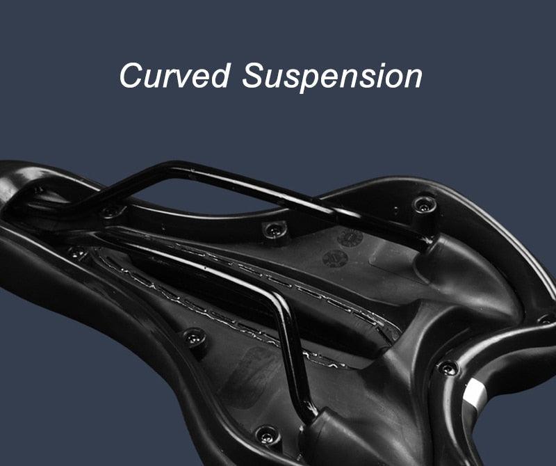 Breathable Silicone Cushion Seat PU Leather Surface Silica Filled Gel Comfortable Shockproof Bicycle Saddle Padded Professional Waterproof Road Bike Saddle For Men Stevvex