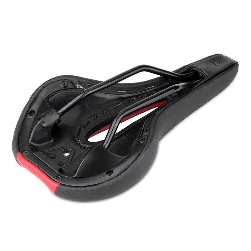 Breathable Silicone Cushion Seat PU Leather Surface Silica Filled Gel Comfortable Shockproof Bicycle Saddle Padded Professional Waterproof Road Bike Saddle For Men Stevvex