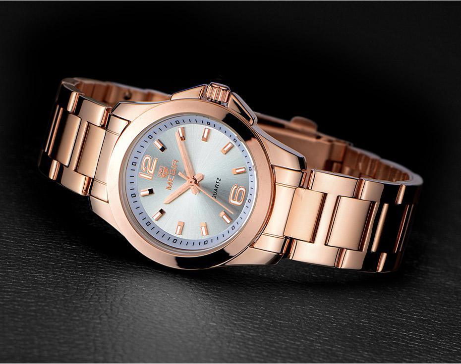 Classic Analogue Black Silver Women Watch Waterproof Elegant Quartz Wrist Watches Stainless Steel For Womens Stevvex