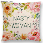 Newest Floral Quotes Decorative Pillow Covers Fresh Flowers Garland Inspirational Words Decorative Cotton Linen Throw Pillow Cushion Covers And Gifts For Women Daughter Mum Best Friend Birthday Home Decorations Stevvex