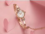 Luxury Small Silver Women Watch Modern Bracelet Wristwatch Quartz Waterproof Mini Round Design Stevvex
