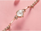 Luxury Small Silver Women Watch Modern Bracelet Wristwatch Quartz Waterproof Mini Round Design Stevvex