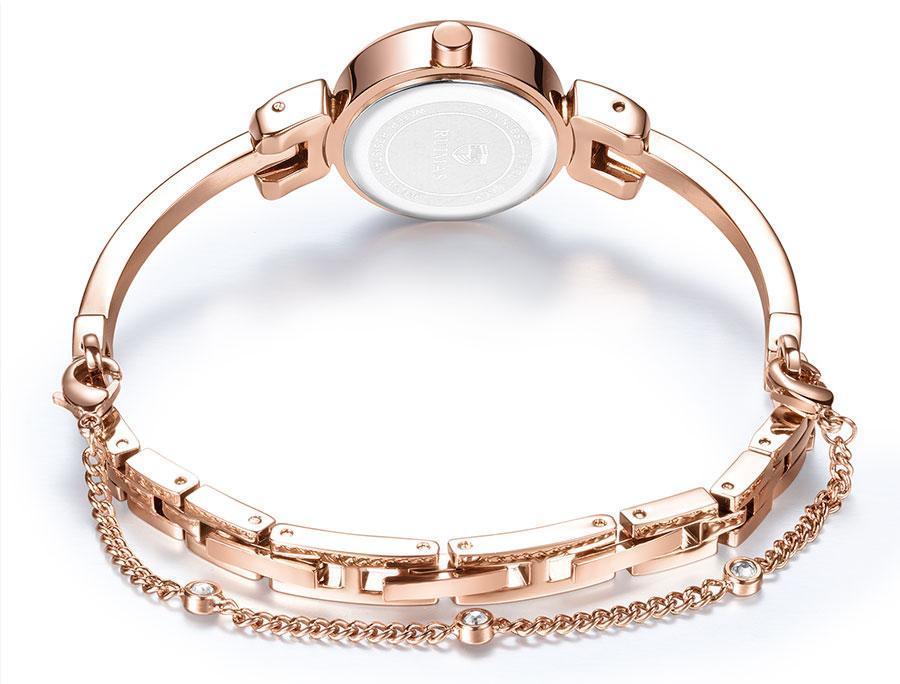 Luxury Small Silver Women Watch Modern Bracelet Wristwatch Quartz Waterproof Mini Round Design Stevvex