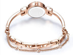 Luxury Small Silver Women Watch Modern Bracelet Wristwatch Quartz Waterproof Mini Round Design Stevvex