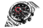 Luxury Men's Business Quartz Watches Blue Fashion Chronograph Elegant Stainless Steel Wristwatches For Man Stevvex