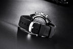 New Men Silver Blue Watch Business Analog Chronogragh Full Steel Luxury Casual Male Waterproof Sports Design Watches