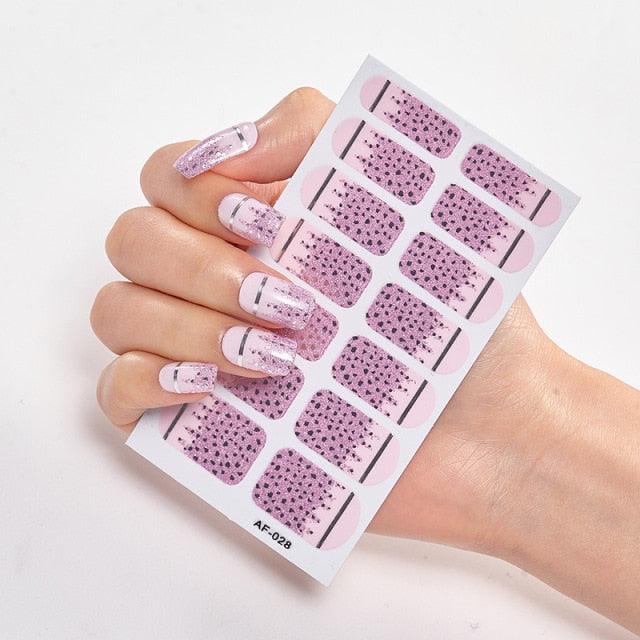 Full Cover Nail Stickers Nail Polish Nail Decoration Nails Sticker Designer Self Adhesive Nail Sticker Creative Nail Art Sticker Sticker Nail Decorations Accessories Metal Curve Stripe Lines Design Letter Nail Sticker Adhesive Decoration Template Stevvex