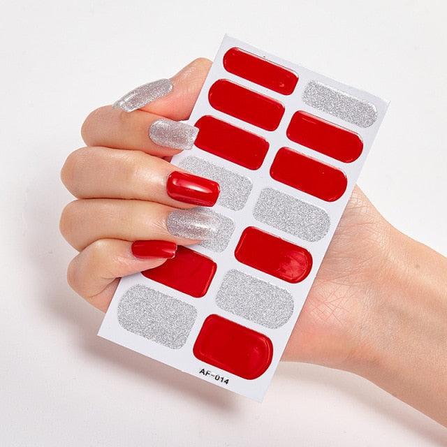 Full Cover Nail Stickers Nail Polish Nail Decoration Nails Sticker Designer Self Adhesive Nail Sticker Creative Nail Art Sticker Sticker Nail Decorations Accessories Metal Curve Stripe Lines Design Letter Nail Sticker Adhesive Decoration Template Stevvex