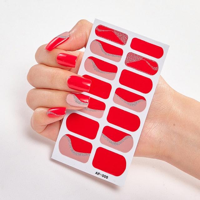 Full Cover Nail Stickers Nail Polish Nail Decoration Nails Sticker Designer Self Adhesive Nail Sticker Creative Nail Art Sticker Sticker Nail Decorations Accessories Metal Curve Stripe Lines Design Letter Nail Sticker Adhesive Decoration Template Stevvex