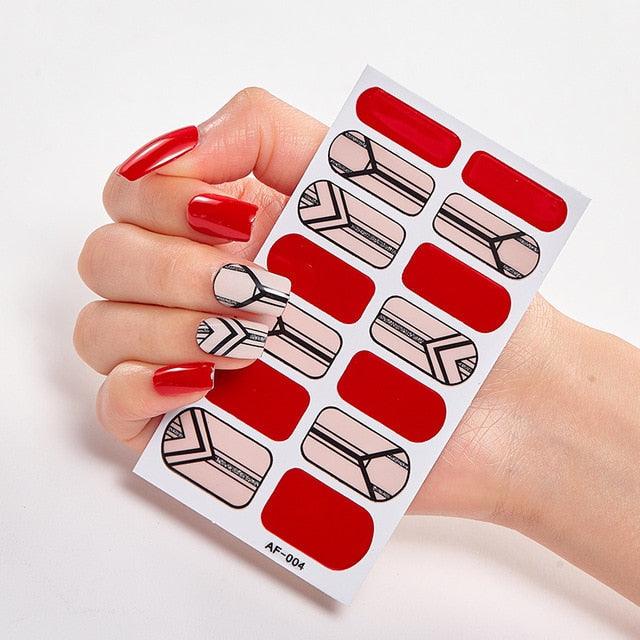Full Cover Nail Stickers Nail Polish Nail Decoration Nails Sticker Designer Self Adhesive Nail Sticker Creative Nail Art Sticker Sticker Nail Decorations Accessories Metal Curve Stripe Lines Design Letter Nail Sticker Adhesive Decoration Template Stevvex
