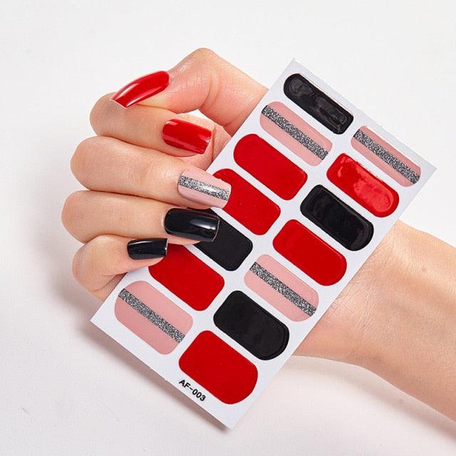 Full Cover Nail Stickers Nail Polish Nail Decoration Nails Sticker Designer Self Adhesive Nail Sticker Creative Nail Art Sticker Sticker Nail Decorations Accessories Metal Curve Stripe Lines Design Letter Nail Sticker Adhesive Decoration Template Stevvex