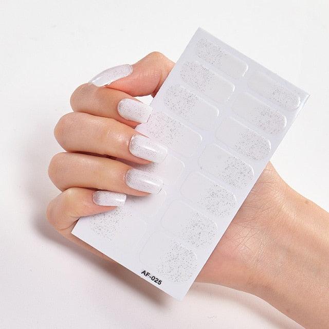 Full Cover Nail Stickers Nail Polish Nail Decoration Nails Sticker Designer Self Adhesive Nail Sticker Creative Nail Art Sticker Sticker Nail Decorations Accessories Metal Curve Stripe Lines Design Letter Nail Sticker Adhesive Decoration Template Stevvex