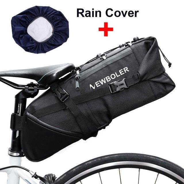 Black Bike Bag Bicycle Bag Cycle Cycling Bike Seat Bag Bags Accessories Waterproof Bike Packing Bags Large Bike Bags Fully Waterproof Bike Bag Under Seat Roll Up Cycling Rear Tail Pack Stevvex