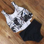 Leopard Bikini High Waist Bikini Animal Print Floral Swimsuit Ruffle Swimsuit Plus Size Swimwear Women Swimsuits for Women Two Piece Bathing Suits Ruffle Tops With High Waist Bottoms Bikini Sets For Teen Girls