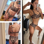 High Waist Bikini Leopard Bikini Women Push Up Swimsuit Women's Leopard Print Swimsuits High Waist Bikini Set 2 Piece Bathing Suits Women Printed Swimwear Tie Dye Summer Swim Beachwear Stevvex
