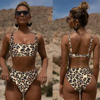 High Waist Bikini Leopard Bikini Women Push Up Swimsuit Women's Leopard Print Swimsuits High Waist Bikini Set 2 Piece Bathing Suits Women Printed Swimwear Tie Dye Summer Swim Beachwear Stevvex
