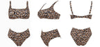 High Waist Bikini Leopard Bikini Women Push Up Swimsuit Women's Leopard Print Swimsuits High Waist Bikini Set 2 Piece Bathing Suits Women Printed Swimwear Tie Dye Summer Swim Beachwear Stevvex