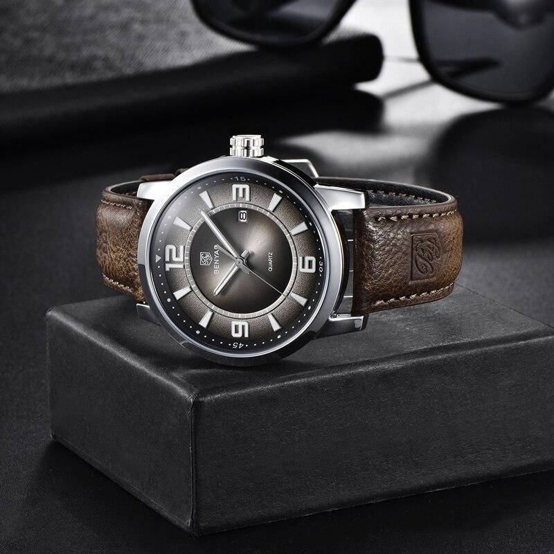 2021 New Simple Business Quartz Men Wristwatch Luxury Casual Leather Strap Waterproof Watch Stevvex