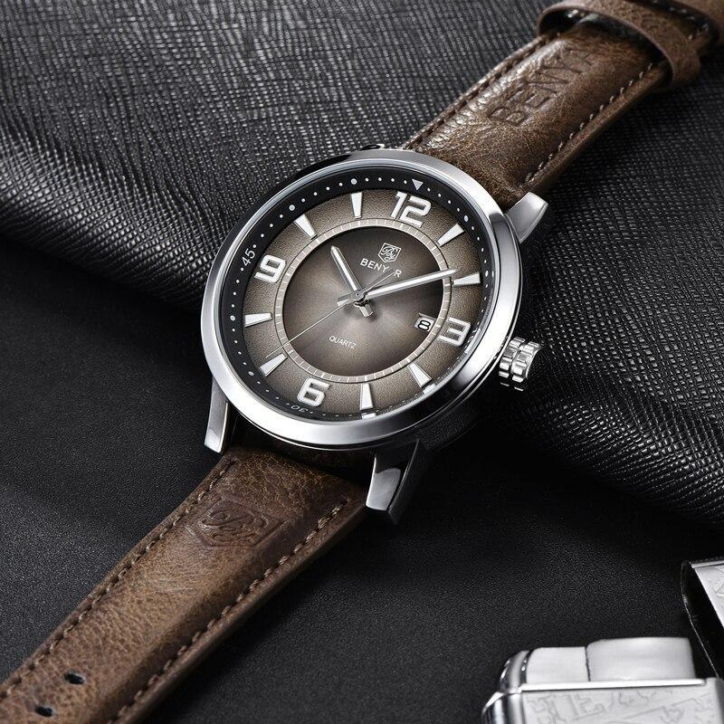 2021 New Simple Business Quartz Men Wristwatch Luxury Casual Leather Strap Waterproof Watch Stevvex
