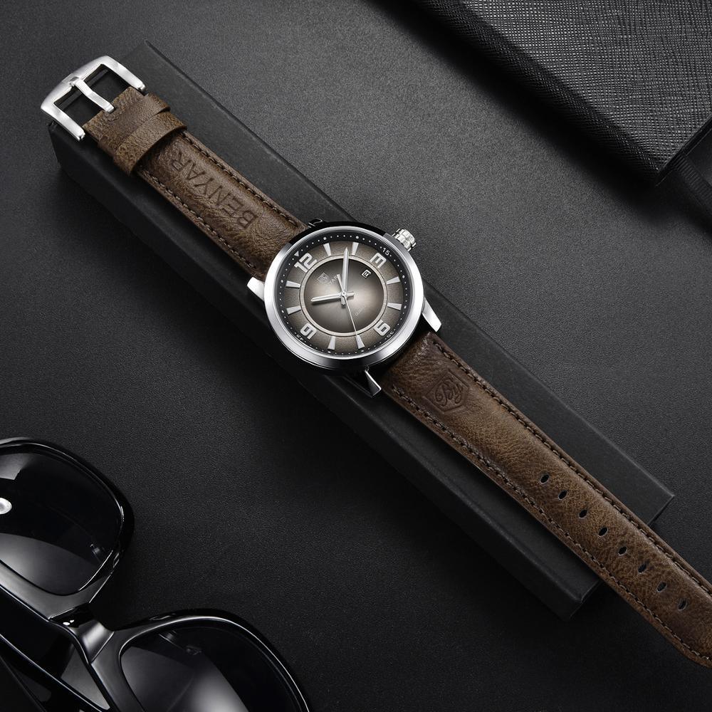 2021 New Simple Business Quartz Men Wristwatch Luxury Casual Leather Strap Waterproof Watch Stevvex