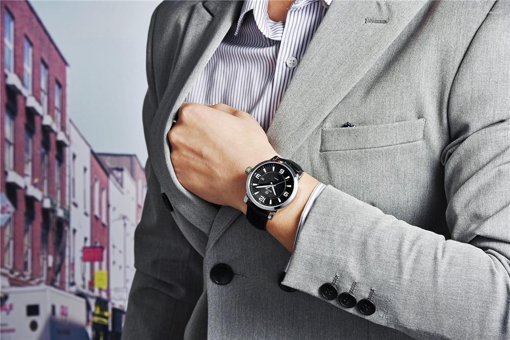 2021 New Simple Business Quartz Men Wristwatch Luxury Casual Leather Strap Waterproof Watch Stevvex